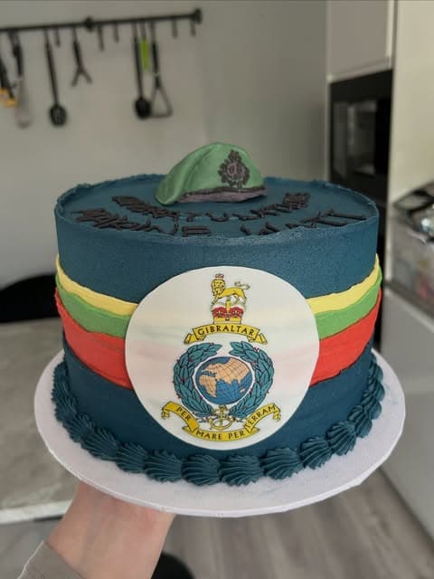 Marines theme Victoria sponge🍰